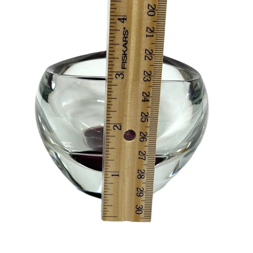 ROYAL LIMITED Candle Holder 24% Lead Crystal Purple Votive Tealight Home Decor